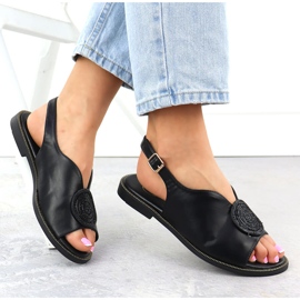 Sandalias de mujer planas con circones negros de filippo DS6229 4
