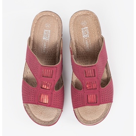 Shelvt Zapatillas de mujer roja en la plataforma rojo 3