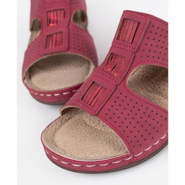 Shelvt Zapatillas de mujer roja en la plataforma rojo 5