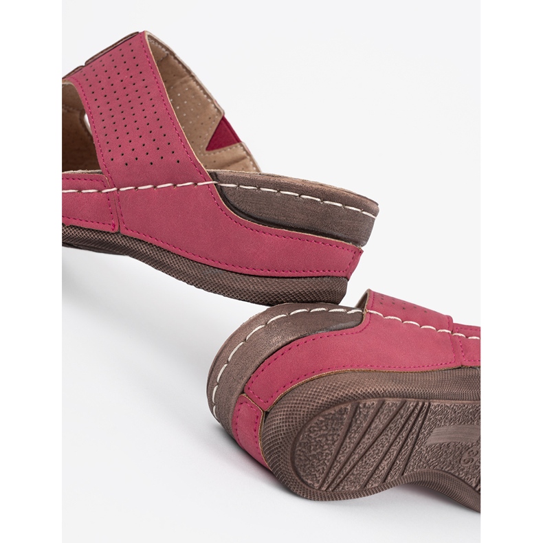 Shelvt Zapatillas de mujer roja en la plataforma rojo 1