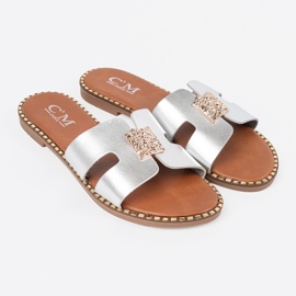 Inna Zapatillas de plata metálica de plata 1
