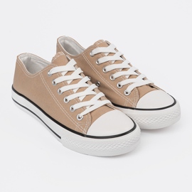 Shelvt Zapatillas de deporte de material para mujeres beige 2