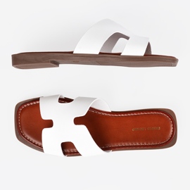 Sergio Leone Chanclas blancas con un dedo cuadrado blanco 4