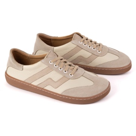 Zapatos de cuero para mujeres descalzos Olivier Eliza beige 9