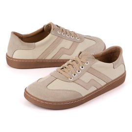 Zapatos de cuero para mujeres descalzos Olivier Eliza beige 12