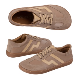 Zapatos de cuero para mujeres descalzos Olivier Eliza Dark Beige 3