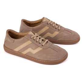 Zapatos de cuero para mujeres descalzos Olivier Eliza Dark Beige 9