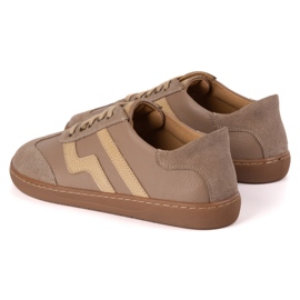 Zapatos de cuero para mujeres descalzos Olivier Eliza Dark Beige 11