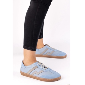 Zapatos de cuero para mujeres descalzos Olivier Eliza Blue azul 5