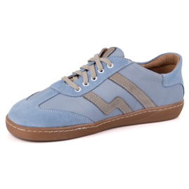 Zapatos de cuero para mujeres descalzos Olivier Eliza Blue azul 3