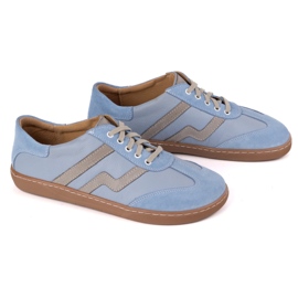 Zapatos de cuero para mujeres descalzos Olivier Eliza Blue azul 9