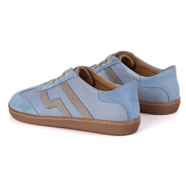 Zapatos de cuero para mujeres descalzos Olivier Eliza Blue azul 11