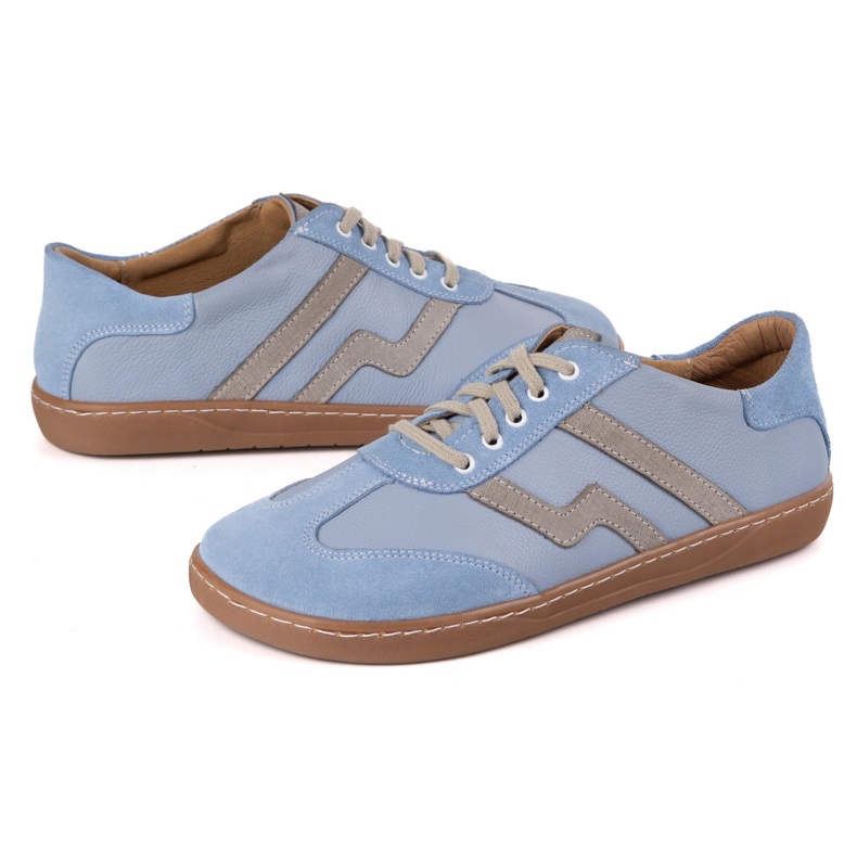 Zapatos de cuero para mujeres descalzos Olivier Eliza Blue azul 1