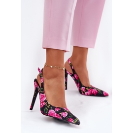 Inna Sandalias decoradas en un tacón alto en rosas negras negro 2