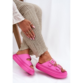 Inna Flip Flip Flip Flip en la plataforma con hebillas doradas Fucsia rosado 6