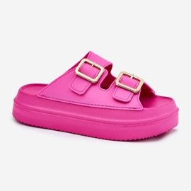Inna Flip Flip Flip Flip en la plataforma con hebillas doradas Fucsia rosado 4