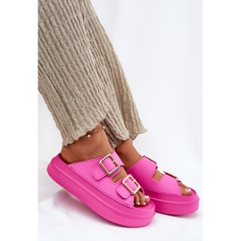 Inna Flip Flip Flip Flip en la plataforma con hebillas doradas Fucsia rosado 7