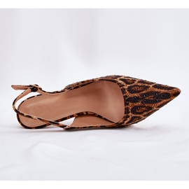 Inna Sandalias decoradas en un estampado de leopardo de tacón alto marrón 9