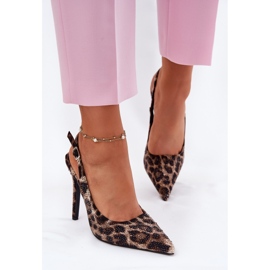 Inna Sandalias decoradas en un alfiler de beige y estampado de leopardo negro 6