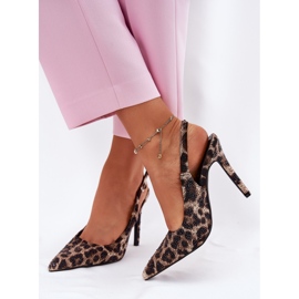 Inna Sandalias decoradas en un alfiler de beige y estampado de leopardo negro 5
