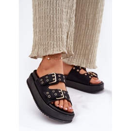 Inna Flip Flip Flip Flip con abrazaderas en la plataforma negra negro 2 Inna Flip Flip Flip Flip con abrazaderas en la plataforma negra negro 2