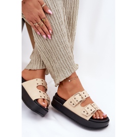 Inna Flip Flip Flip con hebillas en la plataforma beige 6