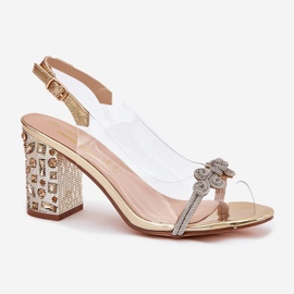 S.Barski Sandalias transparentes en el MR51-705 Zloty Post dorado 4