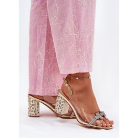 S.Barski Sandalias transparentes en el MR51-705 Zloty Post dorado 6
