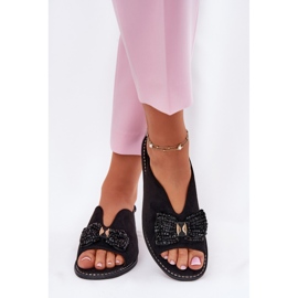 S.Barski Sandalias para mujeres con arco de tacón plano s. Barski KV51-014 Negro 3