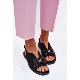 S.Barski Sandalias para mujeres con arco de tacón plano s. Barski KV51-014 Negro 5