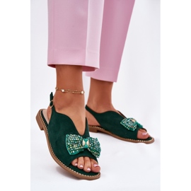 S.Barski Sandalias para mujeres con arco de tacón plano s. Barski KV51-014 Verde 2 S.Barski Sandalias para mujeres con arco de tacón plano s. Barski KV51-014 Verde 2