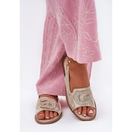 S.Barski Sandalias para mujeres con un detalle decorativo de S. Barski KV51-081 PLN dorado 3