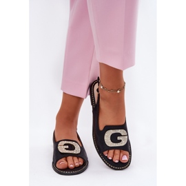 S.Barski Sandalias para mujeres con detalle decorativo S. Barski KV51-081 Negro 3