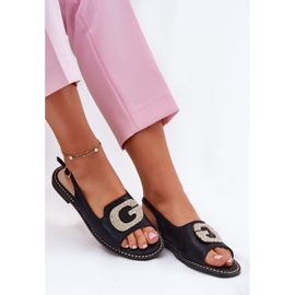 S.Barski Sandalias para mujeres con detalle decorativo S. Barski KV51-081 Negro 6