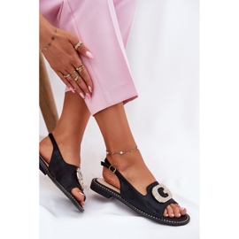 S.Barski Sandalias para mujeres con detalle decorativo S. Barski KV51-081 Negro 7