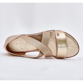 EVento Sandalias de mujeres planas con rayas doradas flexibles dorado 9