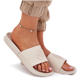 EVento Zapatillas para mujeres livianas con beige decorativo prensado 8