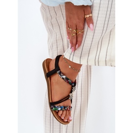 EVento Sandalias para mujeres con alfileres y rayas trenzadas negras negro 3