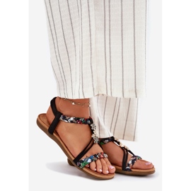 EVento Sandalias para mujeres con alfileres y rayas trenzadas negras negro 1