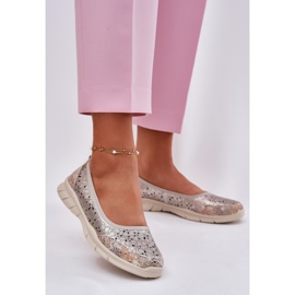 EVento Ballerinas doradas de lámpara de luz de cuero dorado 2