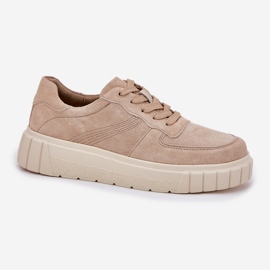 EVento Zapatillas de ante mujeres en la plataforma beige 4