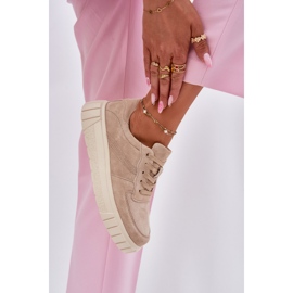 EVento Zapatillas de ante mujeres en la plataforma beige 5