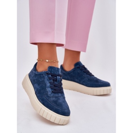 EVento Zapatillas de ante mujeres en la plataforma Navy Blue azul 2