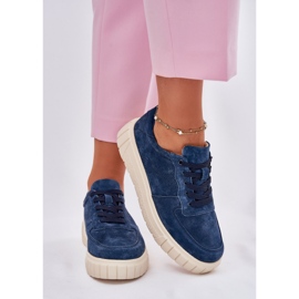 EVento Zapatillas de ante mujeres en la plataforma Navy Blue azul 3