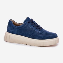 EVento Zapatillas de ante mujeres en la plataforma Navy Blue azul 4