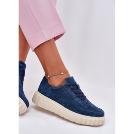 EVento Zapatillas de ante mujeres en la plataforma Navy Blue azul 7