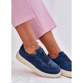 EVento Zapatillas de ante mujeres en la plataforma Navy Blue azul 8