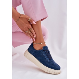 EVento Zapatillas de ante mujeres en la plataforma Navy Blue azul 9