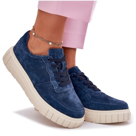 EVento Zapatillas de ante mujeres en la plataforma Navy Blue azul 10