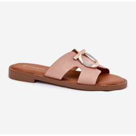 Chanclas de mujer plana con un beige Vinceza 17381 3